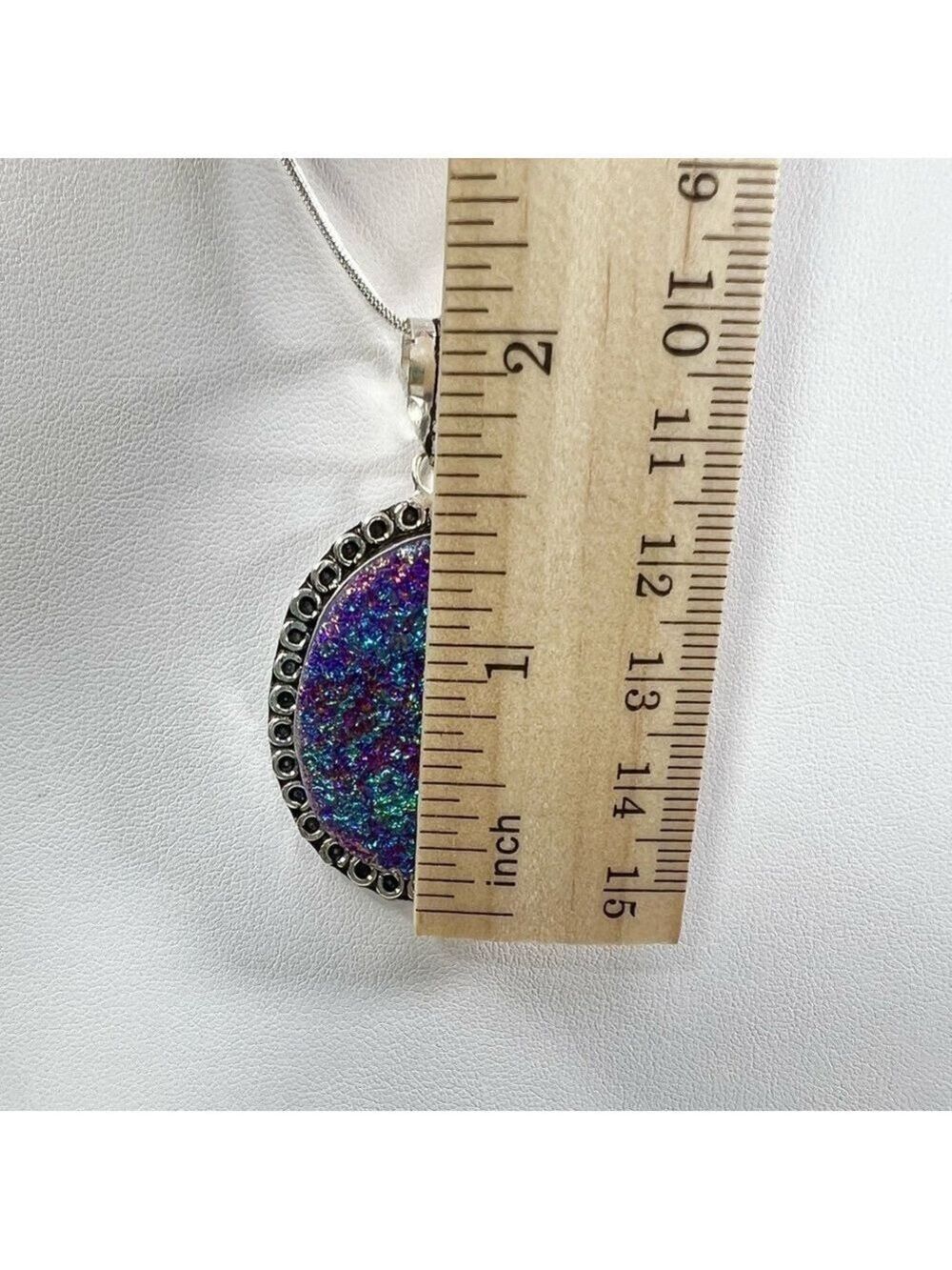 Titanium Druzy 925 Pendant & Earrings Set - Picture 11 of 15